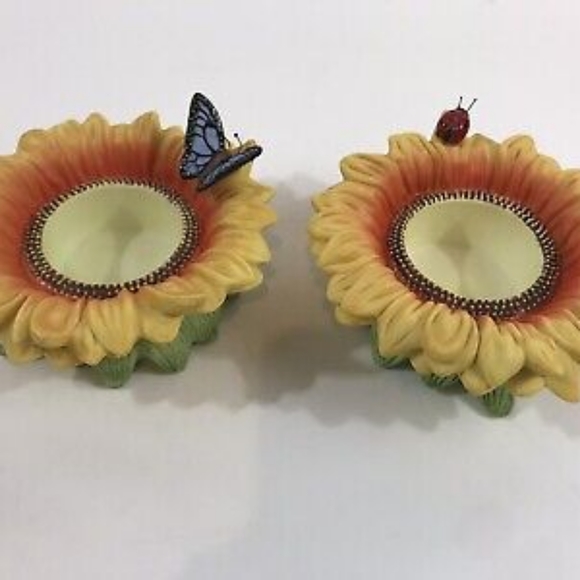 partylite candle holders P7119 sunflower buddies tealight Porcelain